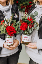 Christmas flower jar